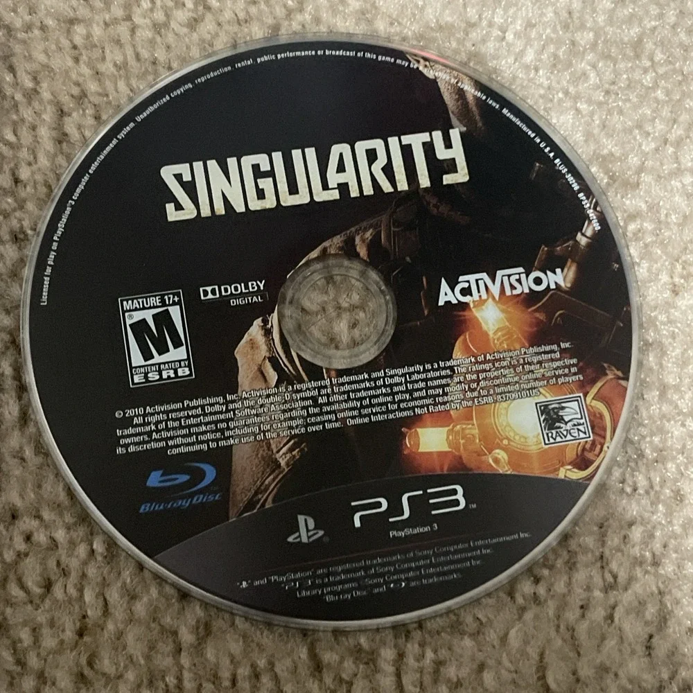 PS3 Singularity Game 2010 Sci-Fi FPS Time Loop Clean CIB Mint Disc + Manual